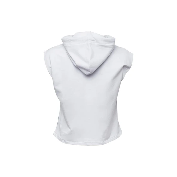 Anemoss Dalga Kolsuz Kapişonlu Beyaz Kadın Sweatshirt - 3