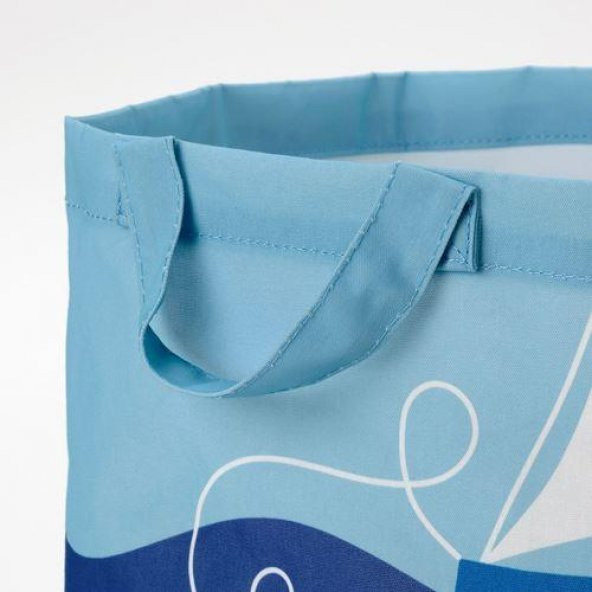 Saklama Çantası,Çocuk Odası Mavi Renk-Deniz Temalı MeridyenDukkan Düzenleme Sepeti Oyuncak Torbası IKEA 42 Cm - 4