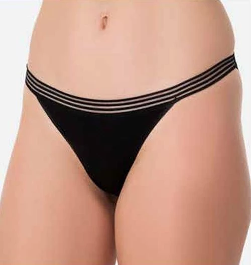 İmer Bayan Modal İnce Tül Çizgili Lastik Slip Bikini Külot 4274