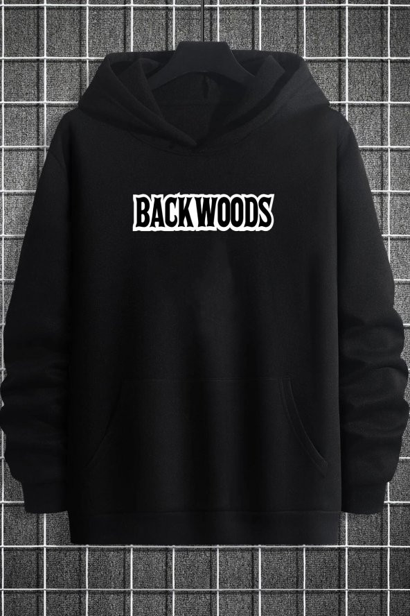 Unisex Backwoods Baskılı Kapüşonlu Sweatshirt