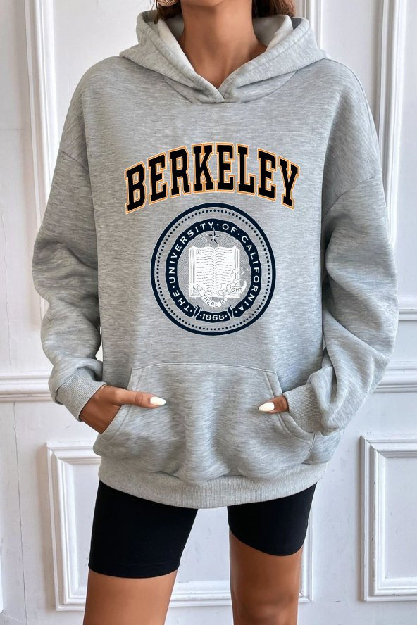 Unisex Berkeley Baskılı Kapüşonlu Sweatshirt