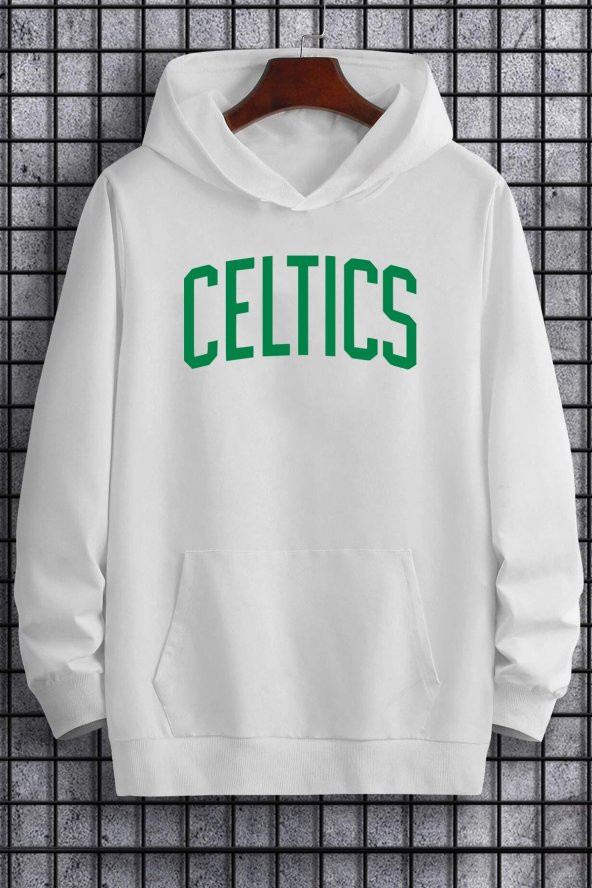 Unisex Celtics Baskılı Kapüşonlu Sweatshirt