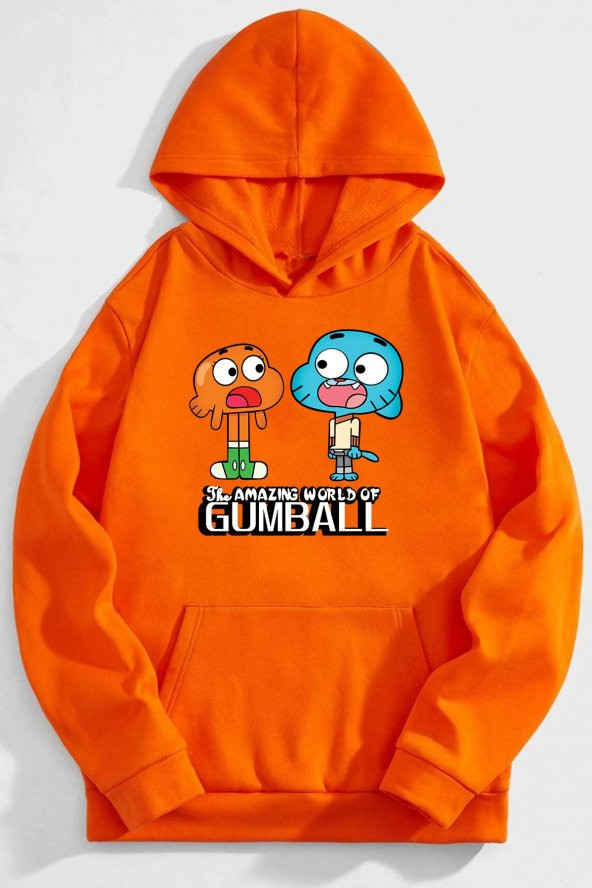 Unisex Gumball Baskılı  Kapüşonlu Sweatshirt