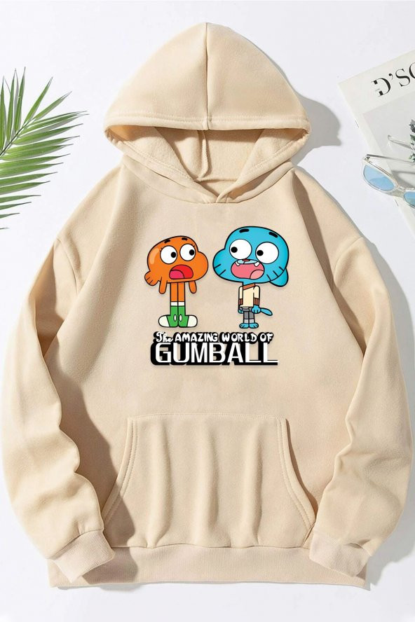 Unisex Gumball Baskılı  Kapüşonlu Sweatshirt