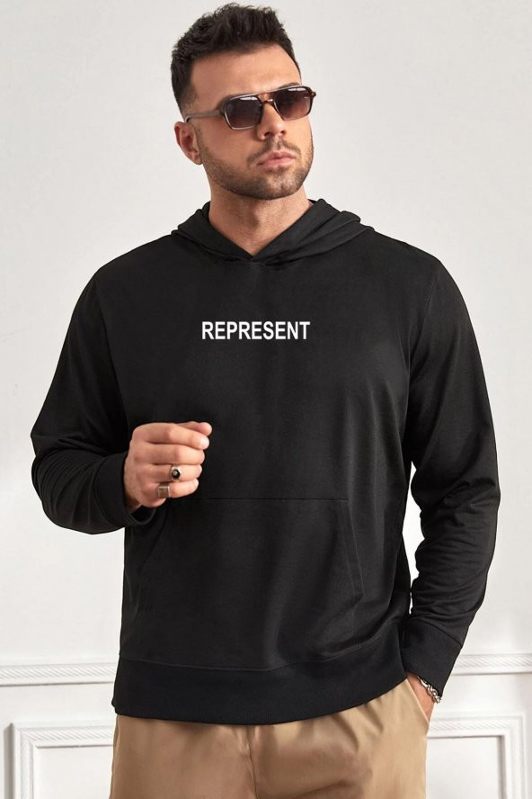Unisex Represent Sırt Baskılı  Kapüşonlu Sweatshirt - 2