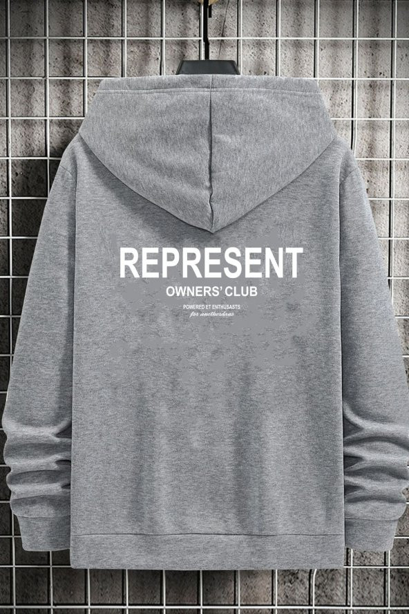 Unisex Represent Sırt Baskılı  Kapüşonlu Sweatshirt