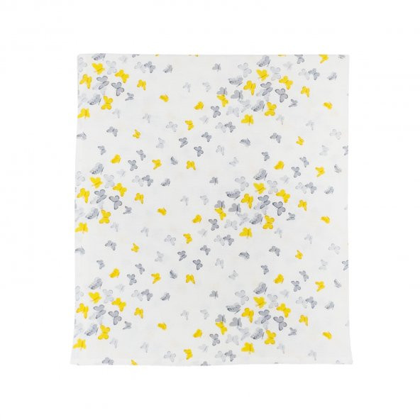 Mynest Pamuklu Flanel (Pazen) Battaniyesi 90x80 1019 Gri-Sarı - 4