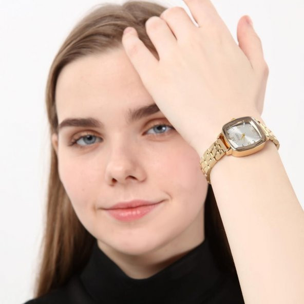 Elanor Roma Rakam Gümüş Kadran Gold Kordon Kadın Kol Saati - 4