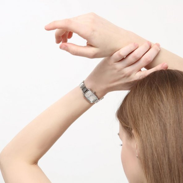 Luna Full Gümüş Kordon Kadın Kol Saati - Resim 6