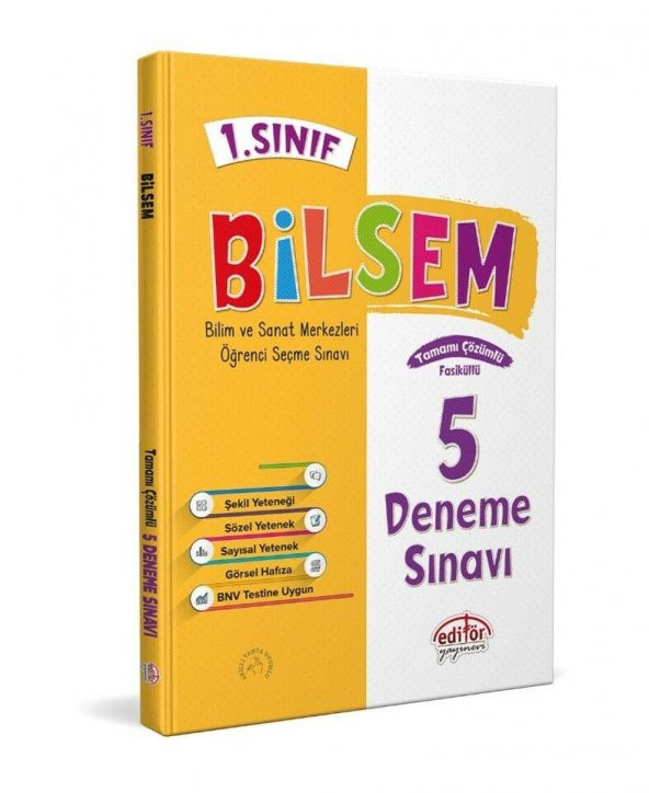 1. Sınıf Bilsem Hazırlık 5 Deneme Editör Yayınları