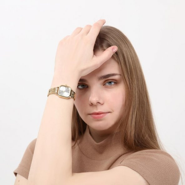 Melian Gümüş Kadran Gold Kordon Kadın Kol Saati - 6