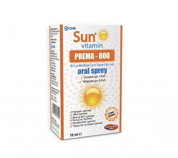 SUN VİTAMİN PREMA-800 ORAL SPREY 10 ML