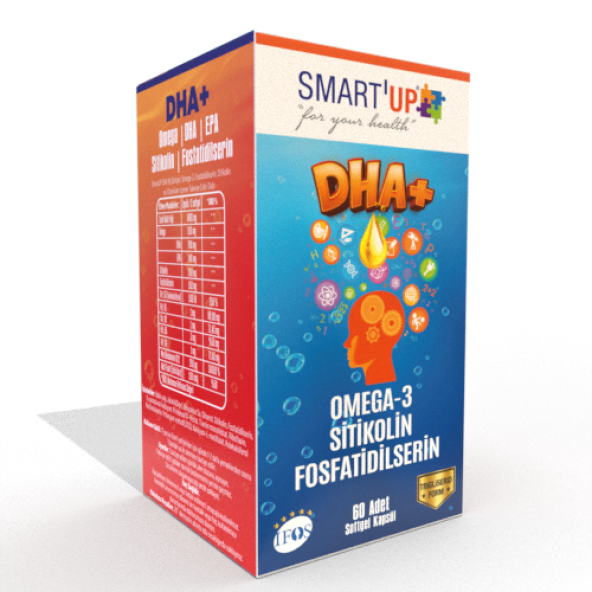 SMART UP Sitikolin Dha Omega 3 ve Fosfatidilserin iceren Balık Yağı B12  ( 60 Kapsül )