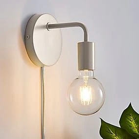Rsylight Retro Metal Rustik Kablolu Anahtarlı Beyaz Duvar Aplik