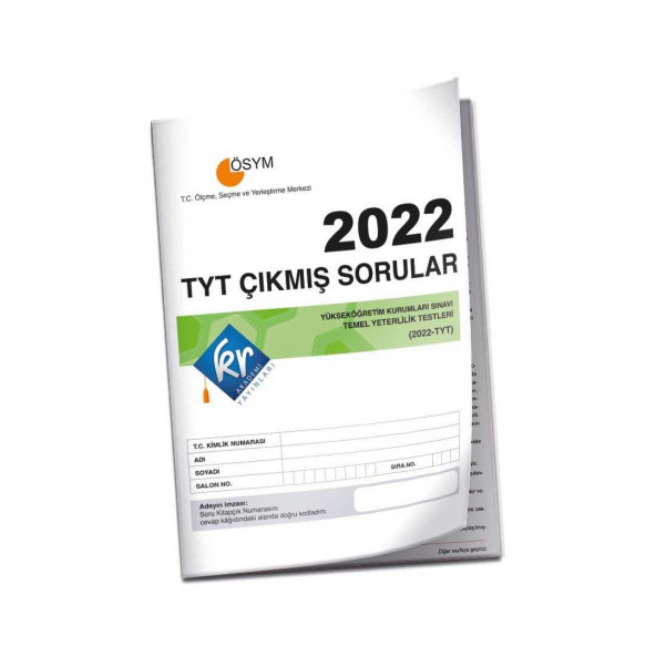2022 TYT Çıkmış Sorular Tıpkı Basım Kitapçığı KR Akademi Yayınları - 1