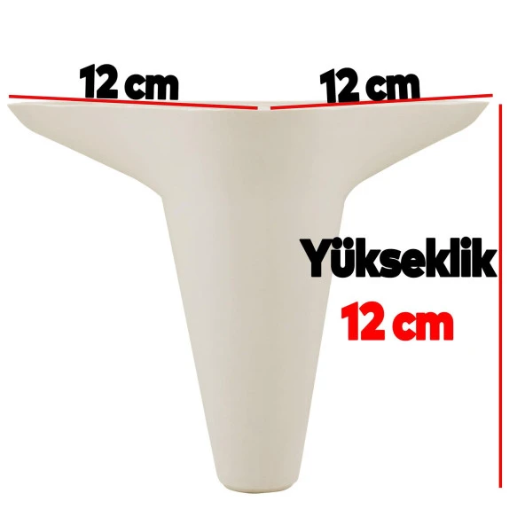 Aspen Lüks Mobilya Kanepe Sehpa Puf Koltuk Ayağı 12 cm Krem Baza Ayak - 5