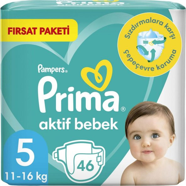 Prima Aktif Bebek 5 Beden Bebek Bezi Fırsat Paketi 92 Adet