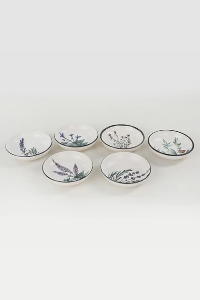 Keramika Keraart Çiçek Bahçesi Halka Çerezlik/Sosluk 13 Cm 6 Adet - 18938/43 - 2