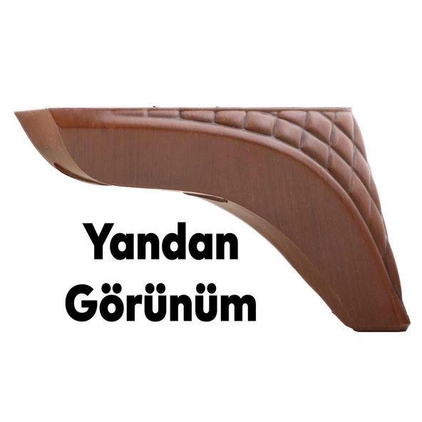 Petek Lüks Mobilya Kanepe Sehpa Puf Koltuk Ayağı 12 Cm Kahverengi Ahşap Desenli Baza Ayakları - Resim 3