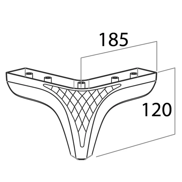 Petek Lüks Mobilya Kanepe Sehpa Puf Koltuk Ayağı 12 Cm Kahverengi Ahşap Desenli Baza Ayakları - Resim 7