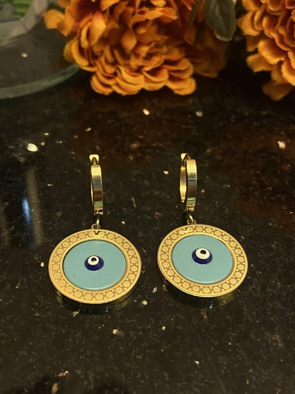 Aksesuar Çarşısı Mavi Göz Küpe - Resim 2