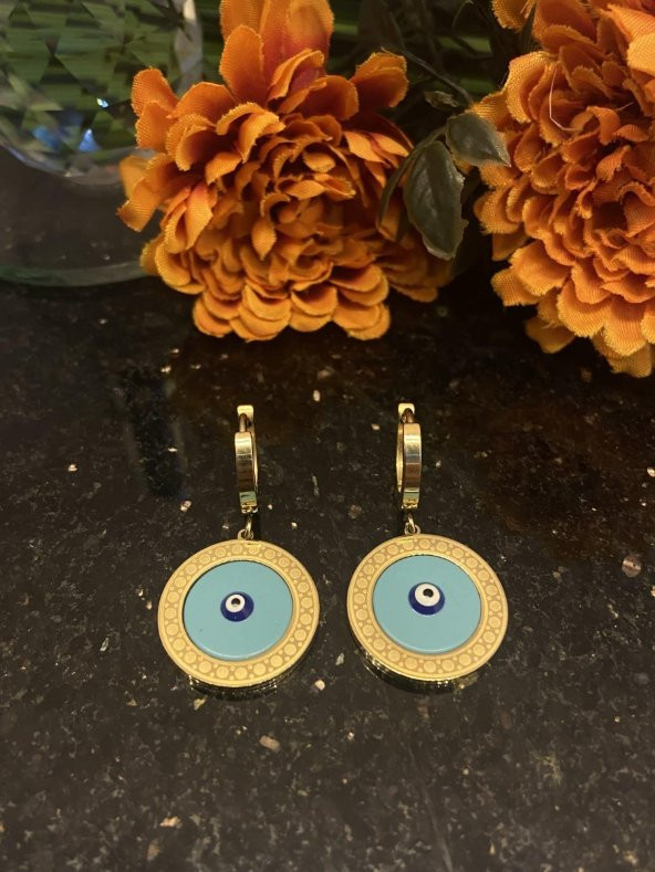 Aksesuar Çarşısı Mavi Göz Küpe - Resim 3