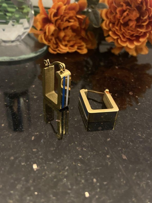 Aksesuar Çarşısı Mineli U  Küpe Gold - 1