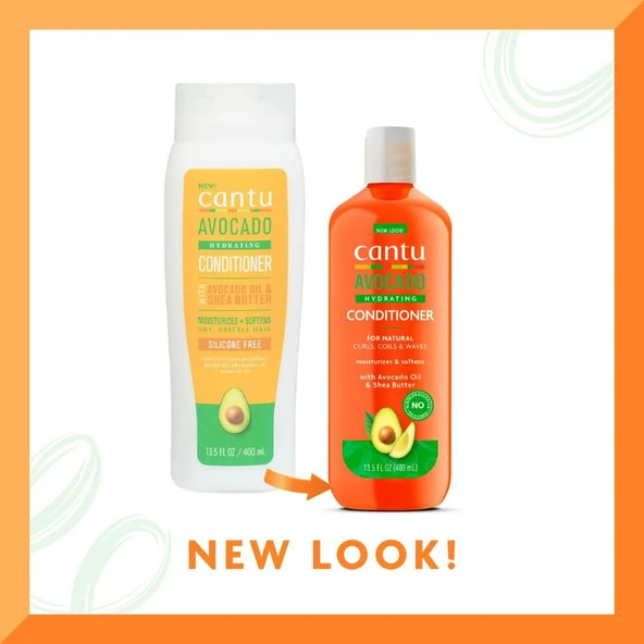 Cantu Avokado Kıvırcık ve Dalgalı Saçlar İçin Nemlendirici Saç Kremi 400 mL - 2
