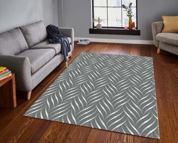 Dijital Baskılı Kaymaz Deri Tabanlı Yıkanabilir Dekoratif Halı 22104 Home Tienda  100x300