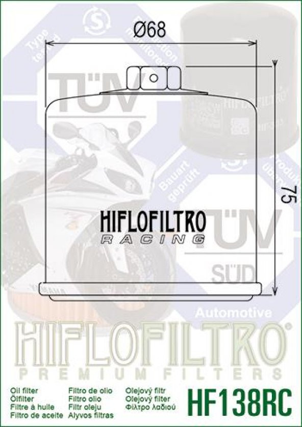 Hiflo Hf138rc 2020-2022 Aprilia RS 660 Yağ Filtresi - 2