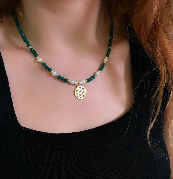 STELA YAŞAM ÇİÇEĞİ AKİK İNCİ KOLYE - 2