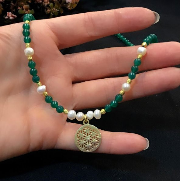 STELA YAŞAM ÇİÇEĞİ AKİK İNCİ KOLYE - 3