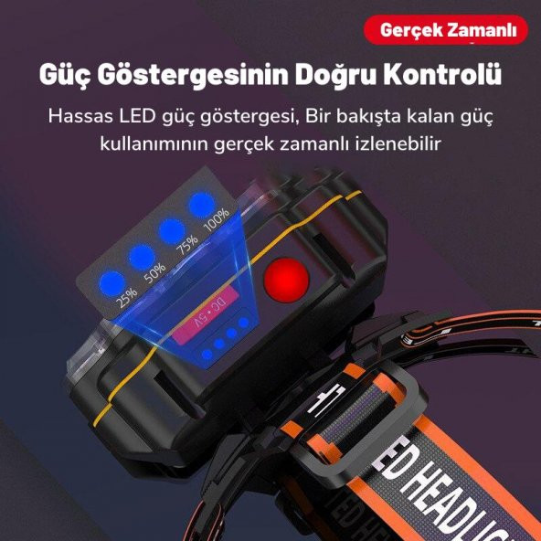 DailyTech 12 LED Şarj Edilebilir Su Geçirmez Kamp Kafa Feneri Lambası - 8