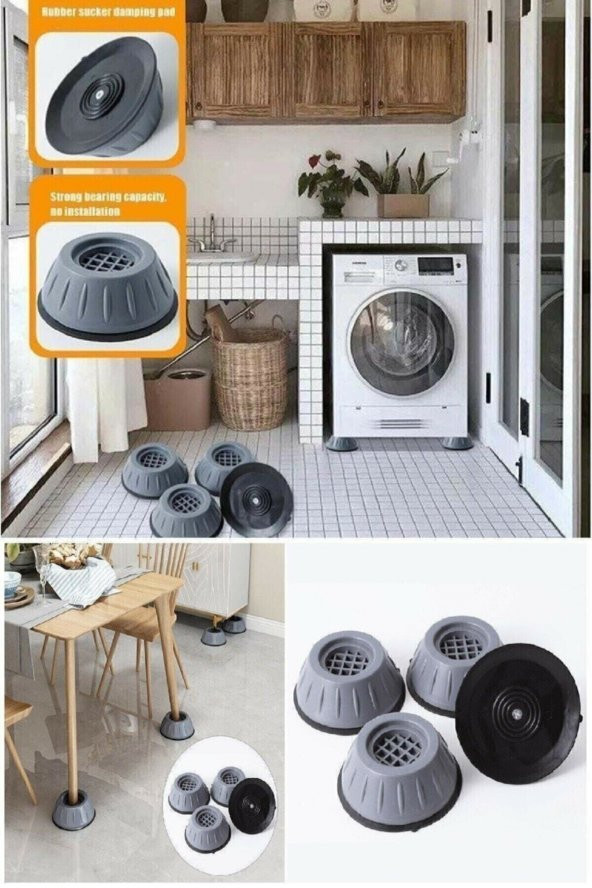 Çamaşır Makinesi Titreşim Önleyici Kaydırmaz Vantuzlu Stoper Set 4 Adet