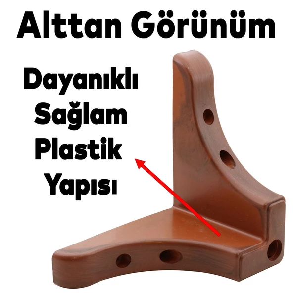 Rose Lüks Mobilya Kanepe Sehpa Koltuk Baza Yükseltici Ayağı 10 Cm Kahverengi Ahşap Desenli Ayakları - 4