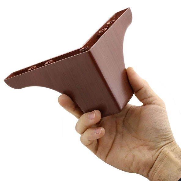 Rose Lüks Mobilya Kanepe Sehpa Koltuk Baza Yükseltici Ayağı 10 Cm Kahverengi Ahşap Desenli Ayakları - 5
