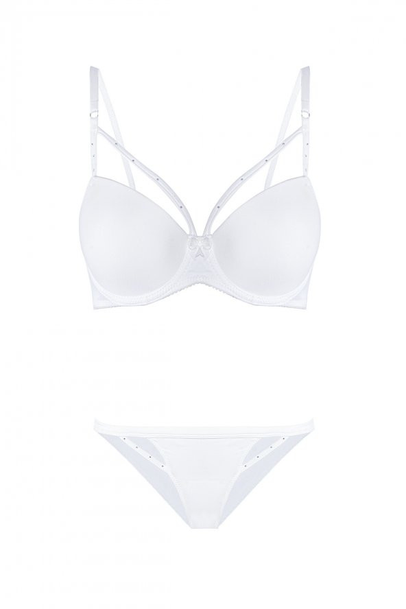 Krem Taşlı Sütyen Külot Takımı