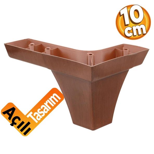 Dolap Venüs Lüks Mobilya Kanepe Sehpa Puf Köşe Koltuk Ayağı 10 Cm Kahverengi Ahşap Desenli Açılı