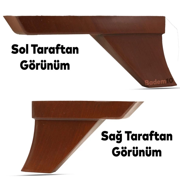 Dolap Venüs Lüks Mobilya Kanepe Sehpa Puf Köşe Koltuk Ayağı 10 Cm Kahverengi Ahşap Desenli Açılı - 5