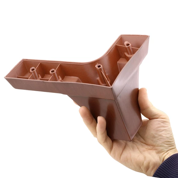 Dolap Venüs Lüks Mobilya Kanepe Sehpa Puf Köşe Koltuk Ayağı 10 Cm Kahverengi Ahşap Desenli Açılı - 2