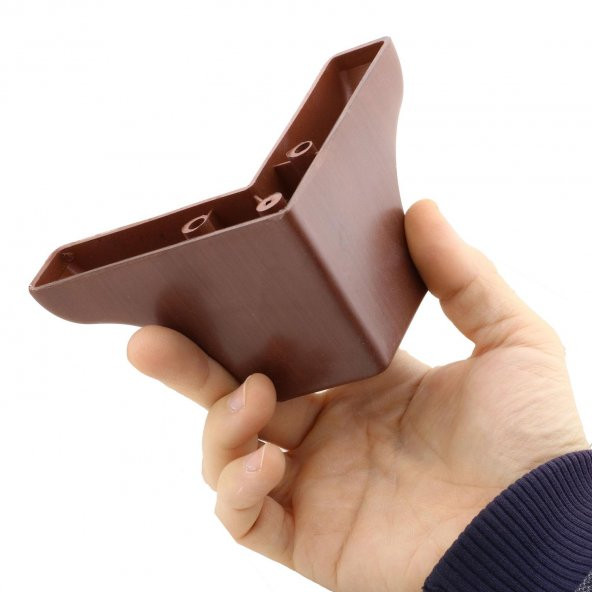 Lüks Mobilya Kanepe Sehpa Puf Koltuk Ayağı 7.5 cm Kahverengi Ahşap Desenli Baza Ayak - 3