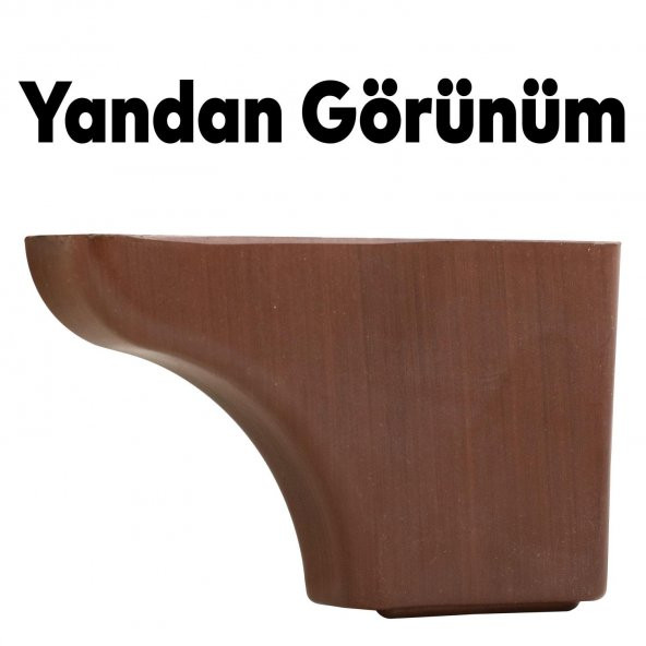 Lüks Mobilya Kanepe Sehpa Puf Koltuk Ayağı 7.5 cm Kahverengi Ahşap Desenli Baza Ayak - 4