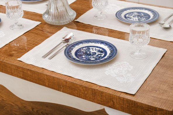 Finezza Lola Jakar Polyester Kumaş Bej Amerikan Servis 33x46 cm Bej 4 Ad.-1381 - 2