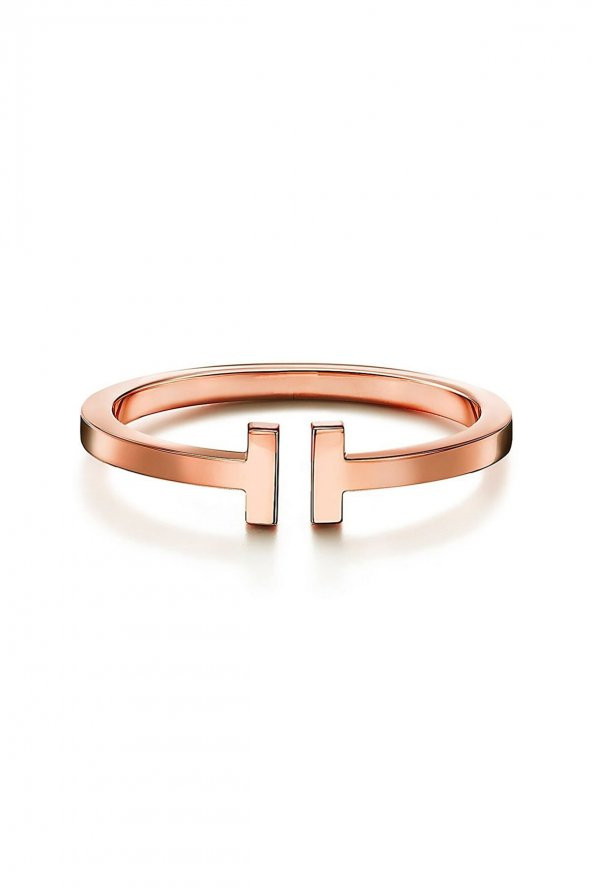 Rose Renk Tiffany Model T Uçlu Desenli Kelepçe Bileklik - 2118 - 3