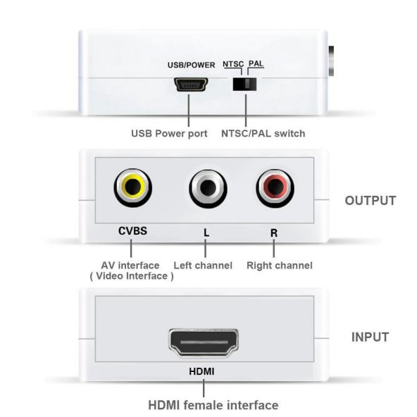 Hdmi To Av Rca Tos Çevirici Dönüştürücü Adaptör - 4