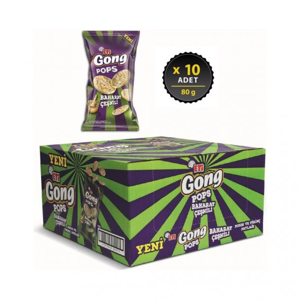 Eti Gong Pops Baharatlı 80 g x 10 Adet - 2