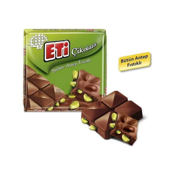 Eti Çikolata Antep Fıstıklı Kare 60 g x 6 Adet - 3