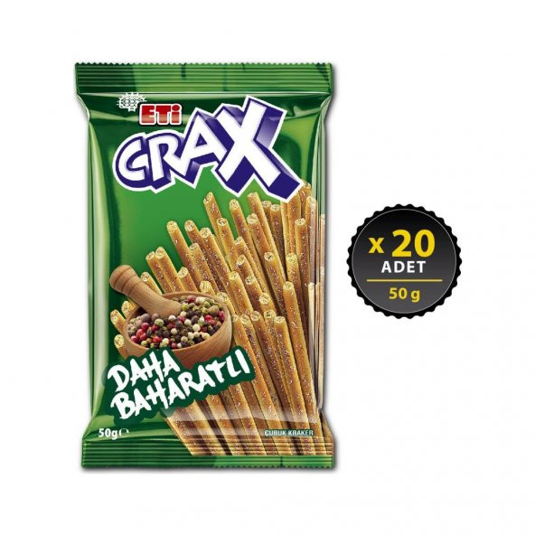 Eti Crax Baharatlı Çubuk Kraker 50 g x 20 Adet