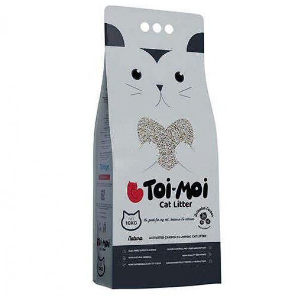 Toi Moi Natura Cream Aktiv Karbon Kokusuz Topaklanan Kedi Kumu 10 Kg