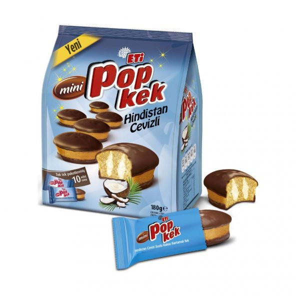 Eti Popkek Mini Hindistan Cevizli 180 g x 10 Adet - 2